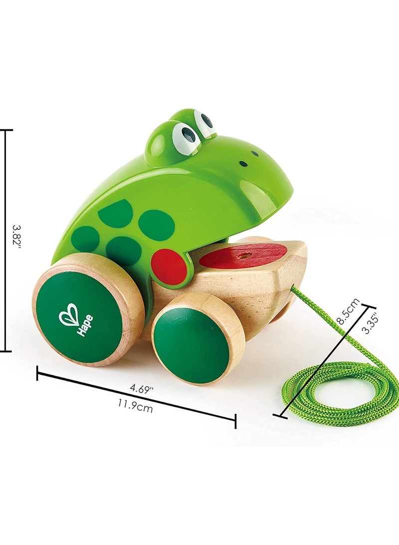 Raxoom Frog Pull-Along Toy for Toddlers | Wooden Push & Pull Animal Toy with Moving Mouth Action | Interactive Educational Toy for Walking and Motor Skills | Bright Colors, Durable Design, Age 12+Months - Image 3