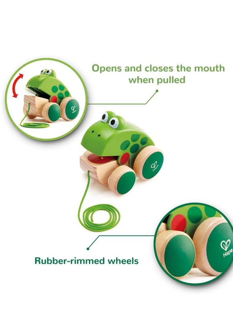 Raxoom Frog Pull-Along Toy for Toddlers | Wooden Push & Pull Animal Toy with Moving Mouth Action | Interactive Educational Toy for Walking and Motor Skills | Bright Colors, Durable Design, Age 12+Months - Image 4