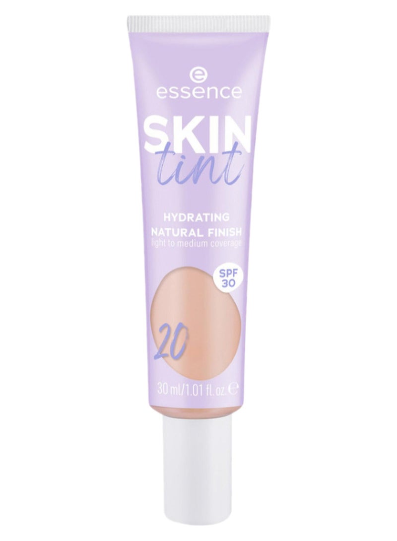 Essence SKIN Tint No.20 | Lightweight Hydrating Face Tint | Light to Medium Coverage | SPF 30 Sun Protection | Vegan Formula with Aloe Vera & Hyaluronic Acid | Natural Radiant Finish | 30 ml Beige - Image 1