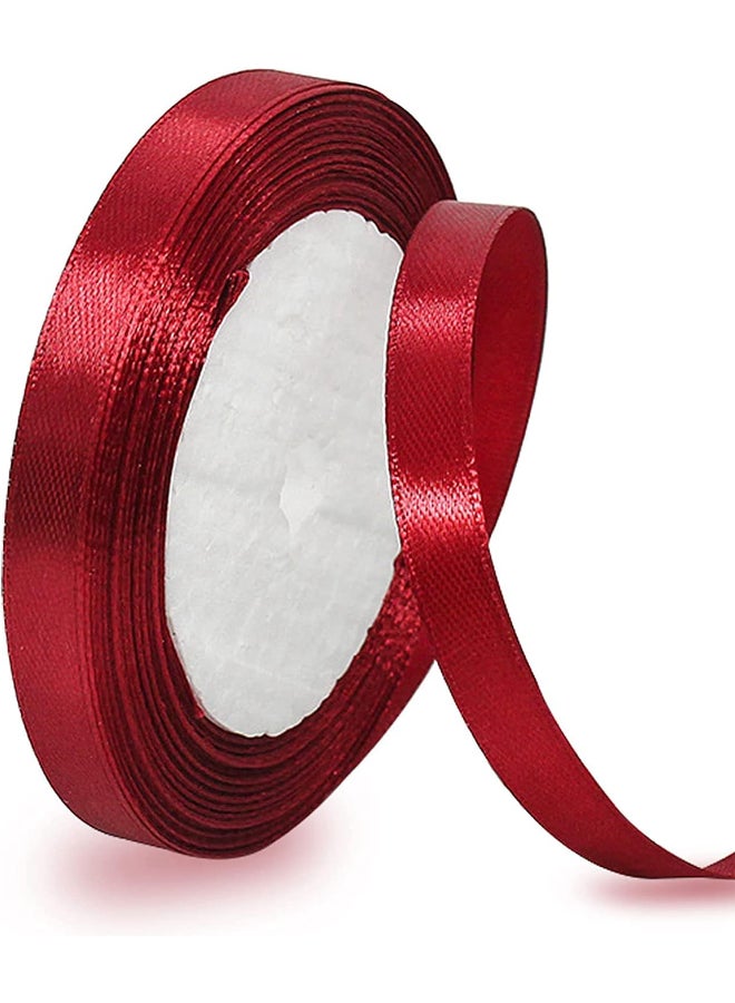 Share the love 12mm Satin Ribbon - 25 Yards Length - Mehroon - Smooth & Shiny Crafting Ribbon for Gift Wrapping, Decorations, DIY & Sewing