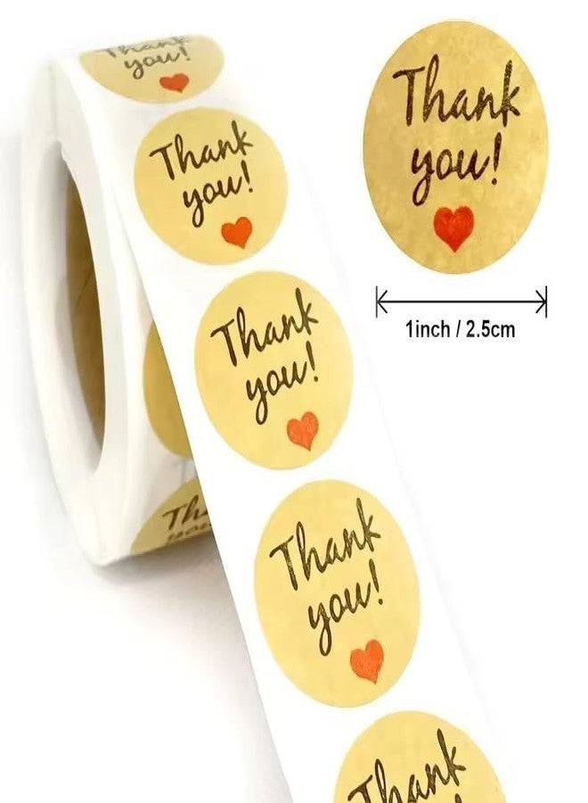 2HEET 500 Pcs 1-Inch Round Thank You Stickers Waterproof Vinyl Labels with Strong Adhesive for Small Business Packaging, Gift Wrapping, Envelope Seals, DIY Crafts & Scrapbooking - Image 3