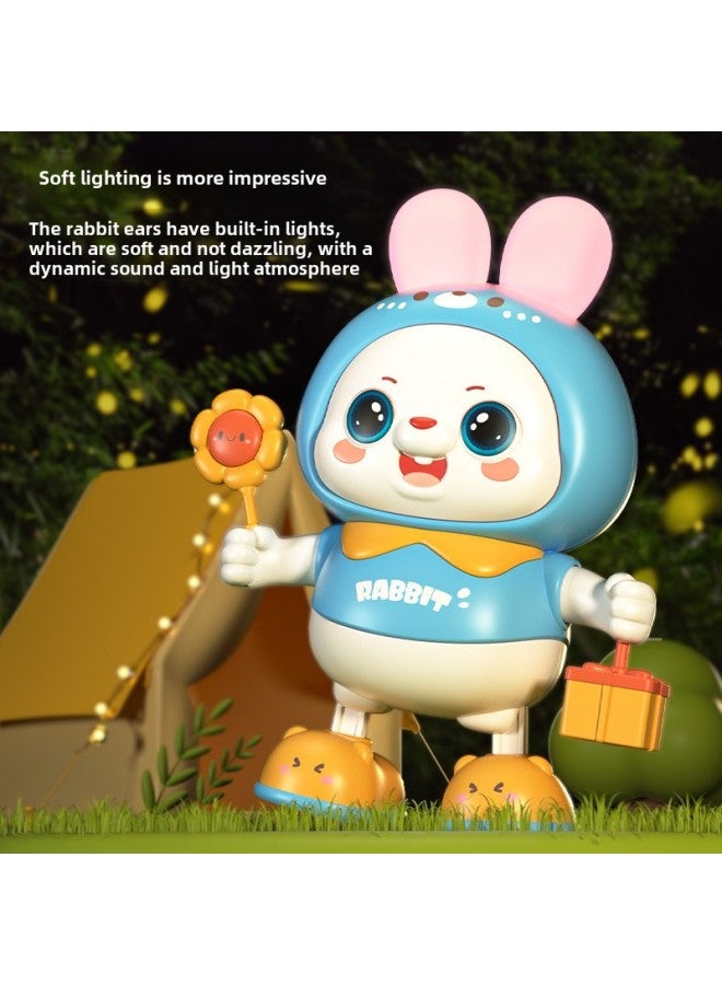 The Baby Children Dance Little Cute Rabbit Robot Baby Early Education Head Up Doll Night Market Toys-Color:Red-Dancing Rabbit (Upgraded Battery Edition) + Large Early Education Mobile Phone [Powder]]  - Image 3