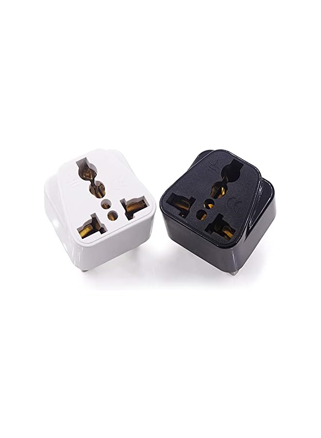 promass [2-Pack]US USA America/Canada/EU Europe European/AU to UAE and UK Plug Converter, 3-Pin Travel Adapter Plug, Universal Socket Travel Adaptor and Converter (Black (2-Pack)) - Image 3