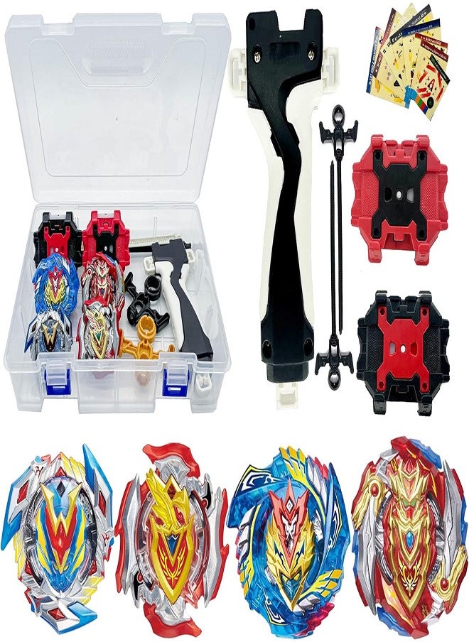 BeyBlade - Beyblade 4in1 Bey Spinning Tops with Fusion Burst Blade Battling Battle Gyros Set, with Launcher Handle Valkyrie&Achilles - Image 1