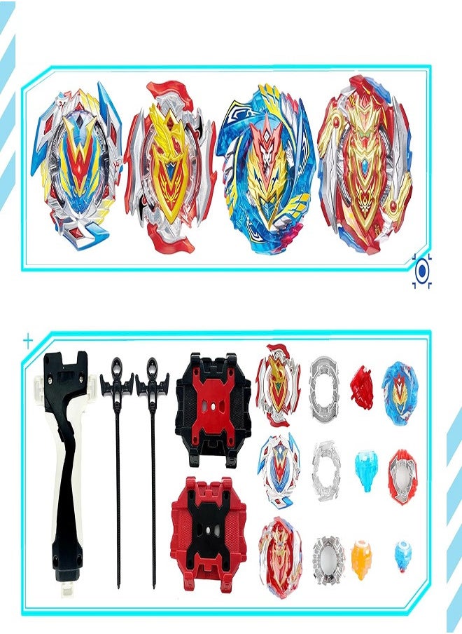 BeyBlade - Beyblade 4in1 Bey Spinning Tops with Fusion Burst Blade Battling Battle Gyros Set, with Launcher Handle Valkyrie&Achilles - Image 1