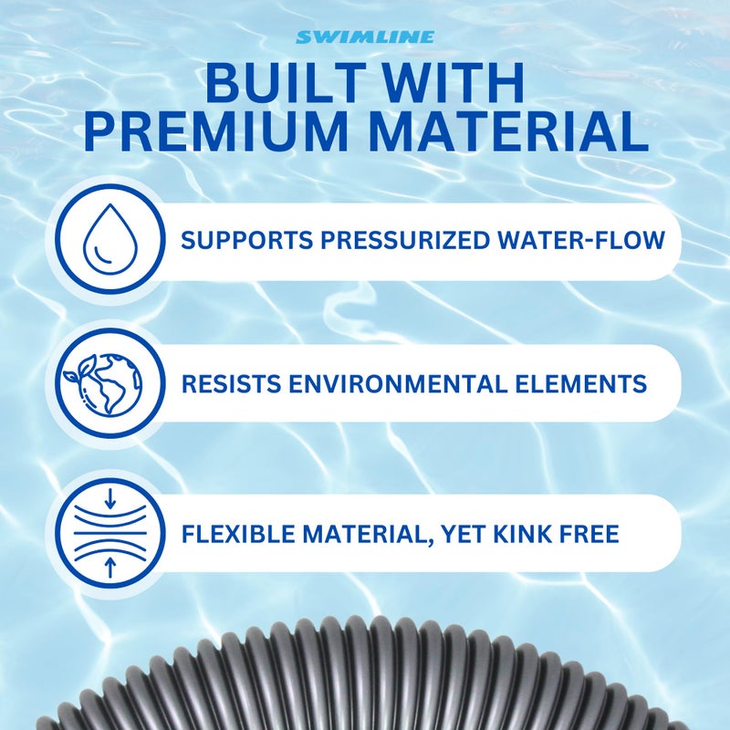 SWIMLINE HYDROTOOLS Pool Pump Filter Connection Hose | 1.5 Inch X 3 Foot | Heavy-Duty Flexible, Durable & Leakproof | Chemical & UV Resistant | For Above Ground Pools Skimmer Filters & Pumps - Image 5