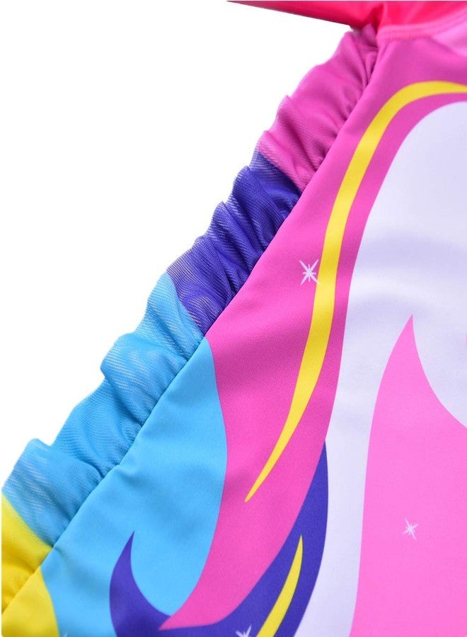 Kimjun Baby Girl One Piece Swimsuit Sunsuit Long Sleeve Swimwear Rash Guard Toddler Kid Unicorn Bathing Suit Zip with Hat (3 Years/90) Pink - Image 4
