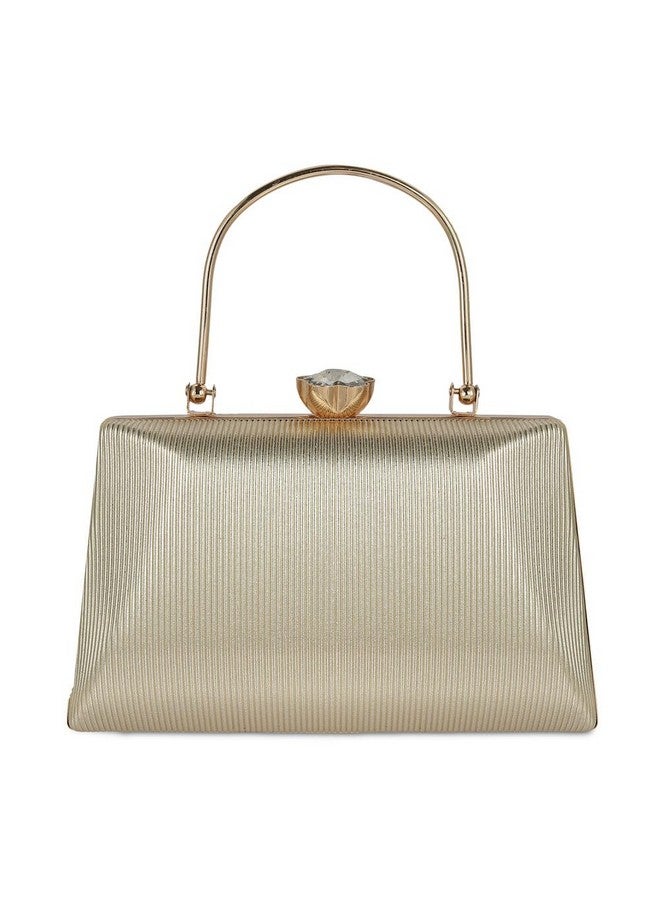 Mochi كلتش موشي النسائي الذهبي الأنيق من الجلد الصناعي لحفلات (38-139) - Image 4