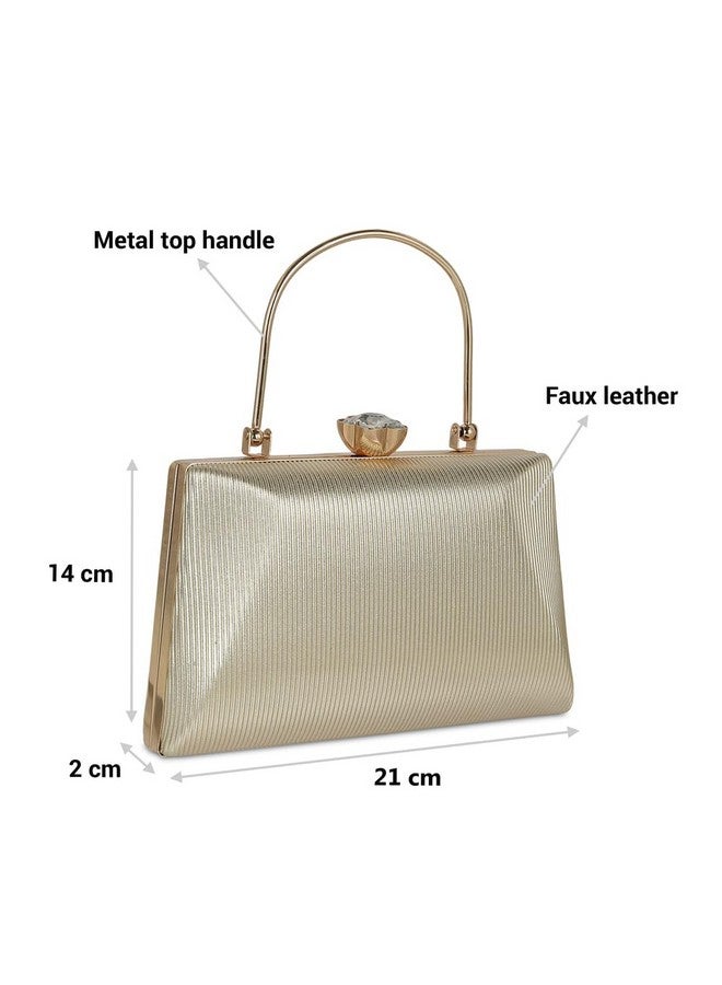 Mochi كلتش موشي النسائي الذهبي الأنيق من الجلد الصناعي لحفلات (38-139) - Image 3