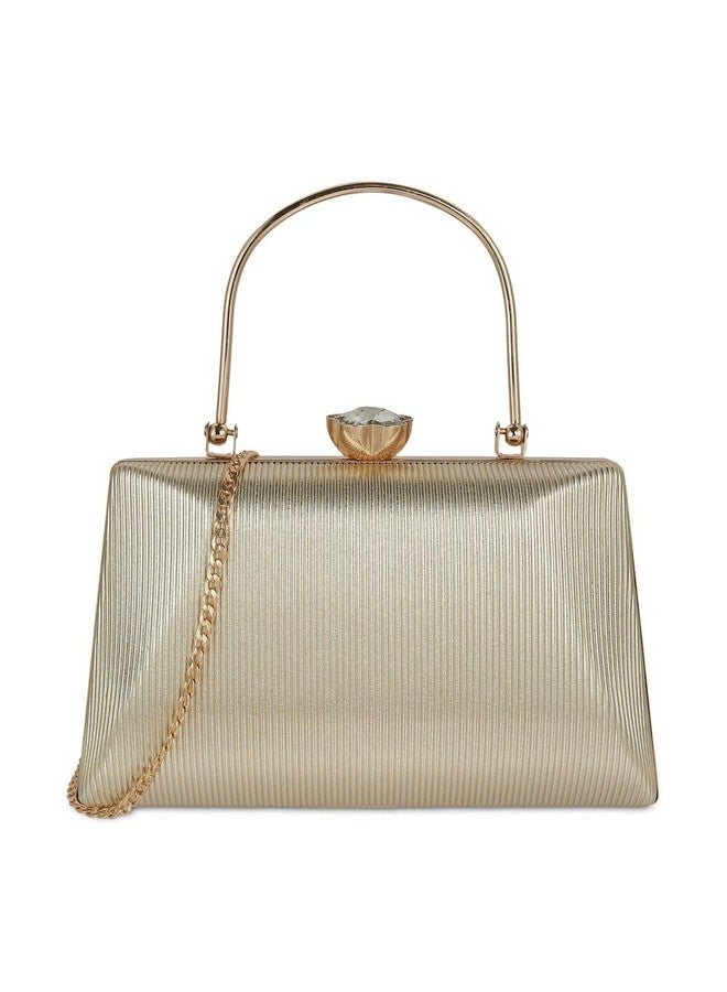 Mochi كلتش موشي النسائي الذهبي الأنيق من الجلد الصناعي لحفلات (38-139) - Image 1