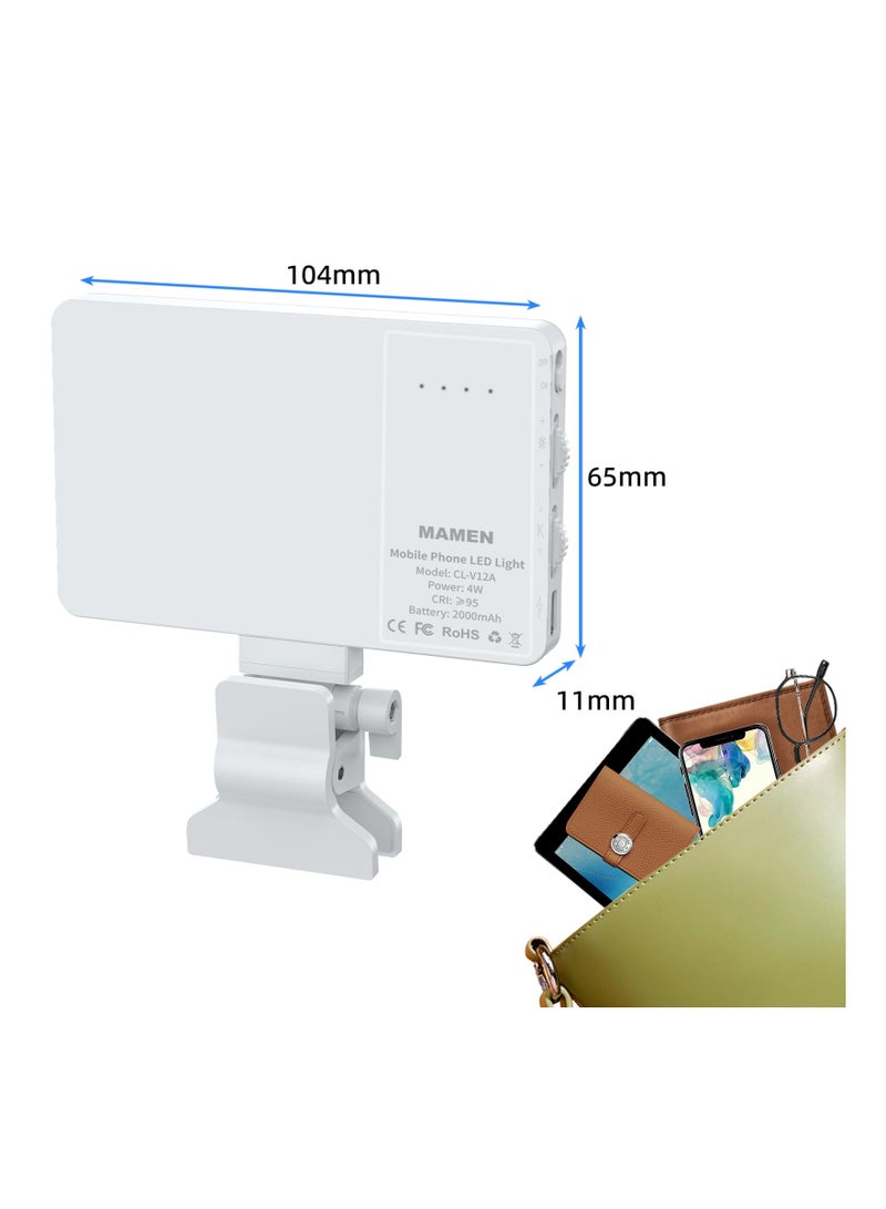 ضوء سيلفي للهاتف، 80 لمبة LED مع 3 أوضاع إضاءة و97+ TLCL، ضوء قابل لإعادة الشحن ومحمول للتثبيت على الهاتف، مناسب لتطبيق تيك توك، الكاميرا، الفلوق، والمكياج - Image 2