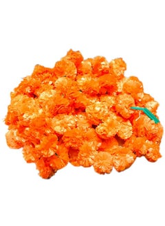 Krisah Krisah 5 pcs Orange Artificial Marigold Fluffy Flowers Garland/Genda Phool Ladi-5 FT for Decoration (Orange, 5)  - Image 1