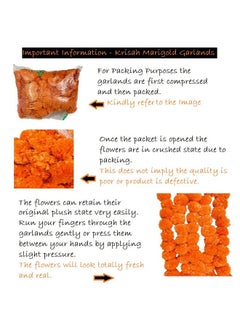 Krisah Krisah 5 pcs Orange Artificial Marigold Fluffy Flowers Garland/Genda Phool Ladi-5 FT for Decoration (Orange, 5)  - Image 3