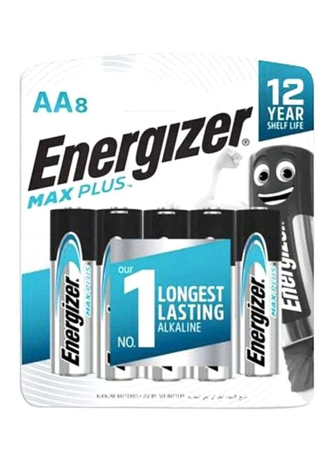 Energizer Max Plus Alkaline AA Batteries – Pack of 8 Silver/Black - Image 1