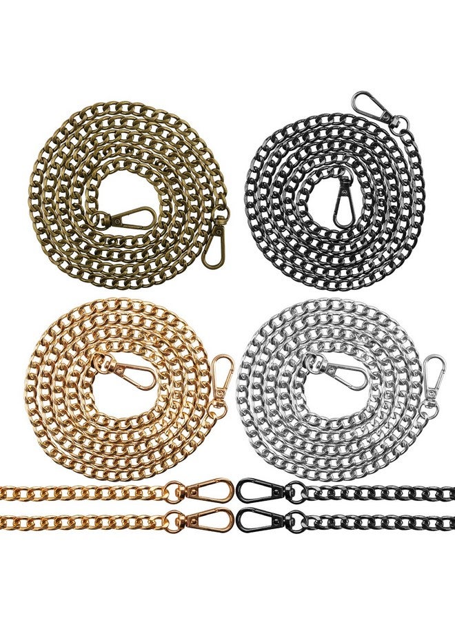 Coobbar Purse Chain Replacement,6 Pack Wallet Chain Shoulder Bag Chain Handbag Chains DIY Shoulder Cross Body Bag Chain for DIY Metal Shoulder Cross Body Bag Hand Bag Purse Bag Shoulder (47 Inch/pcs)  - Image 1
