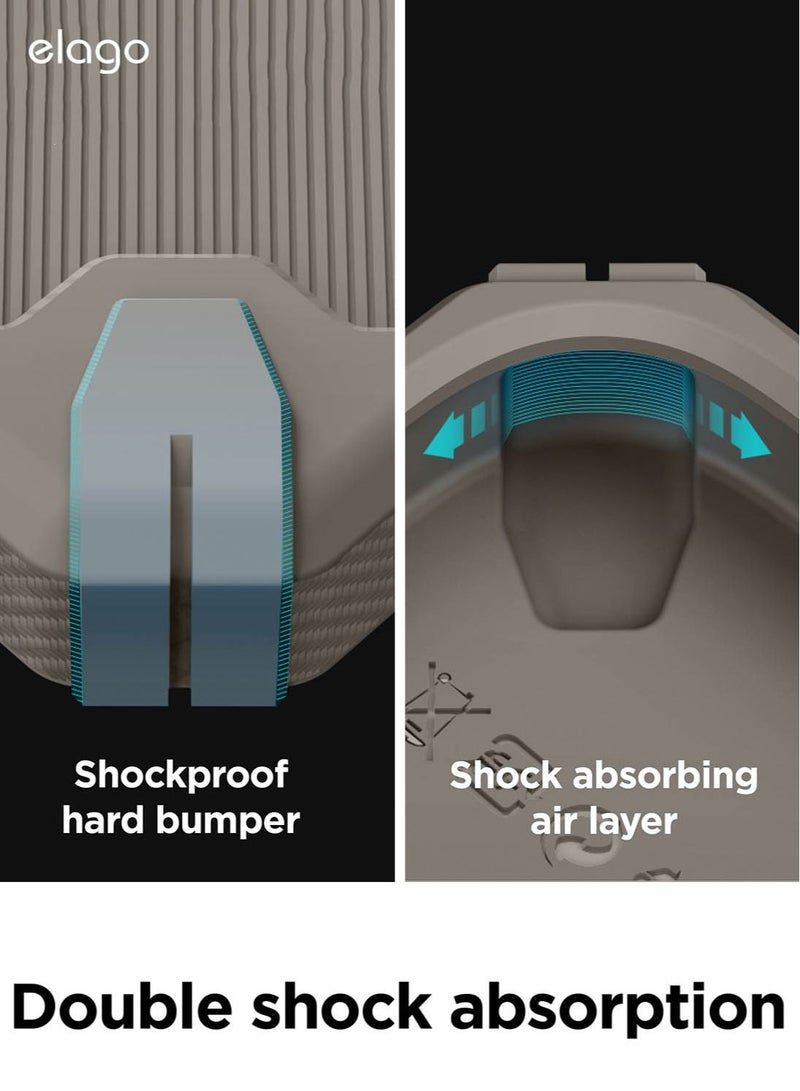 Elago Armor for iPhone 14 Pro Case Cover Military Grade with Carbon Fiber Pattern - Sand - Image 5