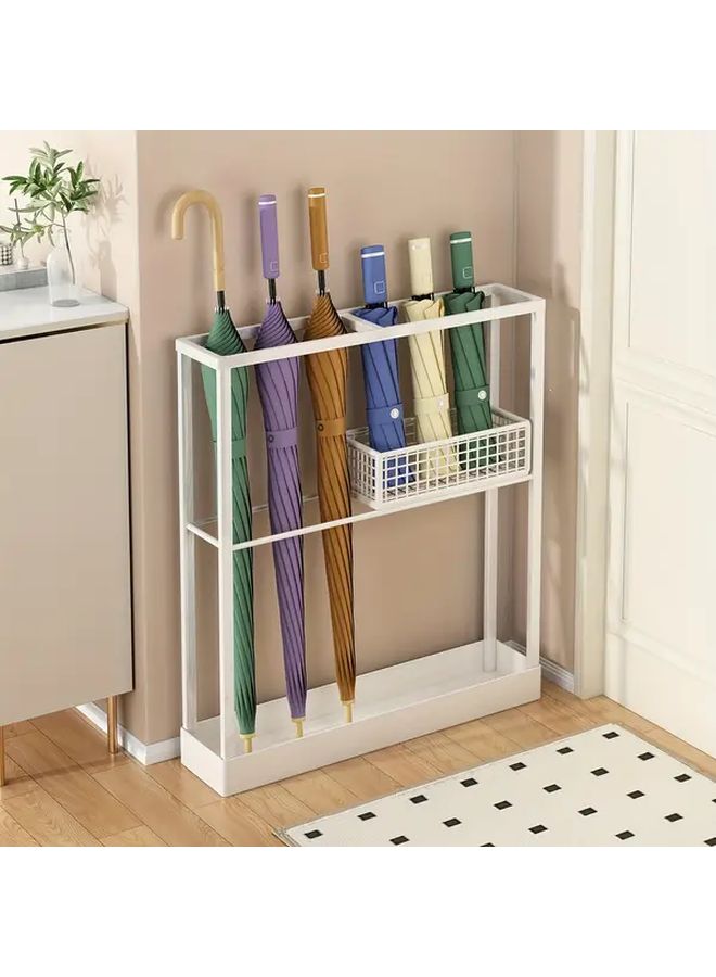 1 Pc PMMJ Large Capacity Umbrella Stand Heavy Duty Iron Construction Space Saving Entryway Organizer With Door Side Mount Modern Hallway Hotel Holds Multiple Umbrellas Umbrella Storage With Lid Entrance Umbrella Holder Black - Image 3