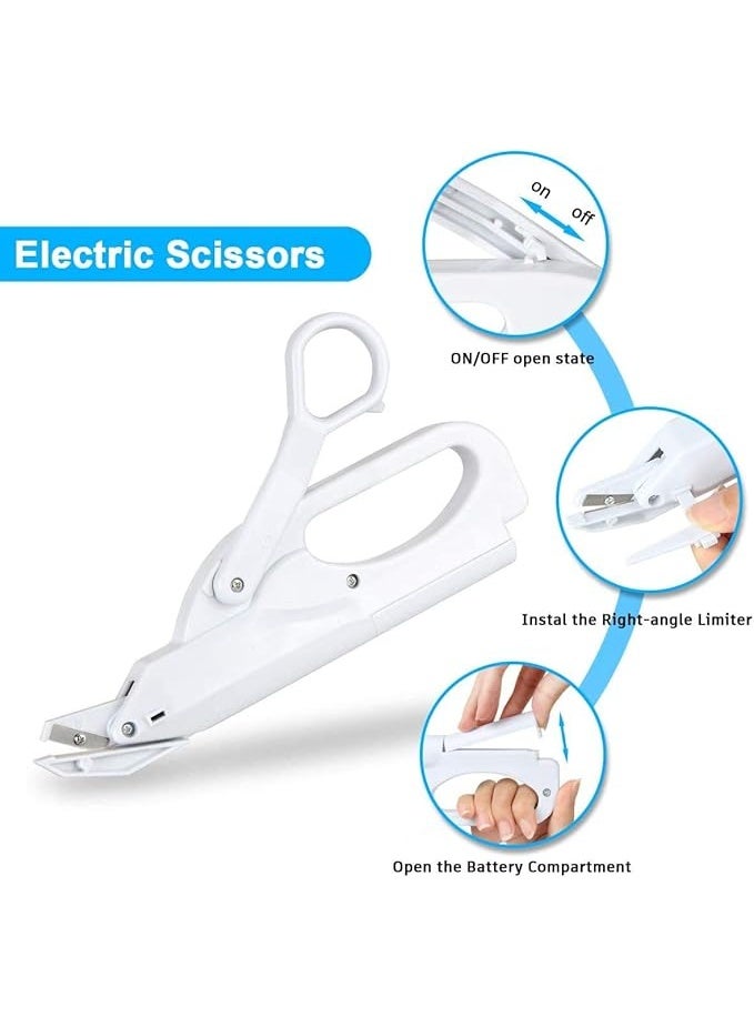 Generic Electric Scissors, Multipurpose Home Electric Fabric Scissors with Safety Switch, Battery Operated Handheld Electronic Scissor Tailor Sewing Scissor Craft Shears for Cutting Paper Leather Cloth  - Image 4