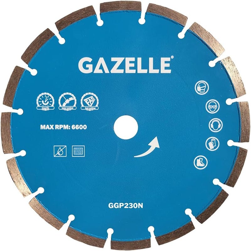 Gazelle 9 In. Diamond Saw Blade for Concrete Cutting