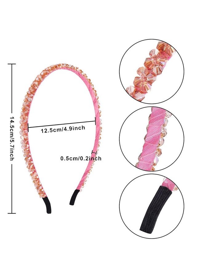BIG BOX 4 Women's Fashion Headbands-Artificial Crystal Headband Sparkly Rhinestones Headband Beaded Hair Hoop Gorgeous Hair Accessories for Girls 4 Colors - Image 3
