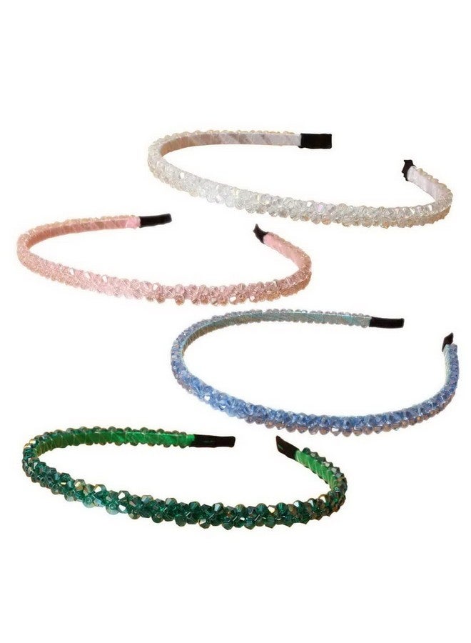 BIG BOX 4 Women's Fashion Headbands-Artificial Crystal Headband Sparkly Rhinestones Headband Beaded Hair Hoop Gorgeous Hair Accessories for Girls 4 Colors - Image 2
