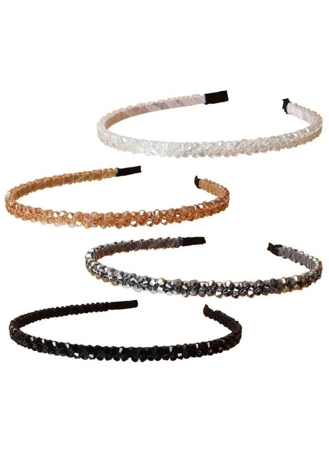 BIG BOX 4 Women's Fashion Headbands-Artificial Crystal Headband Sparkly Rhinestones Headband Beaded Hair Hoop Gorgeous Hair Accessories for Girls 4 Colors - Image 5