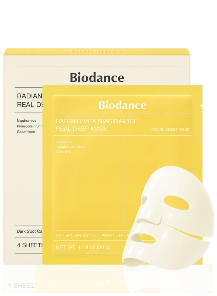 BIODANCE Radiant Vita C Niacinamide Real Deep Mask – Korean Brightening Hydrogel Mask for Glow & Uneven Skin Tone - Image 1