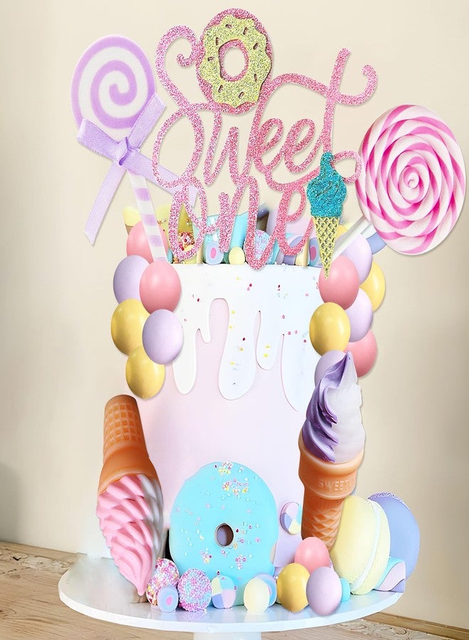 Roaring Good Time Sweet One Cake Topper Ice Cream First Birthday Party Decorations Donut Cake Decor for Sweet Dessert Summer 1st Birthday Party Supplies - Image 3