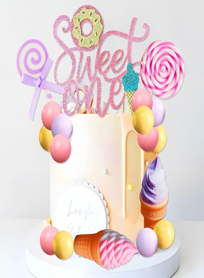 Roaring Good Time Sweet One Cake Topper Ice Cream First Birthday Party Decorations Donut Cake Decor for Sweet Dessert Summer 1st Birthday Party Supplies - Image 1