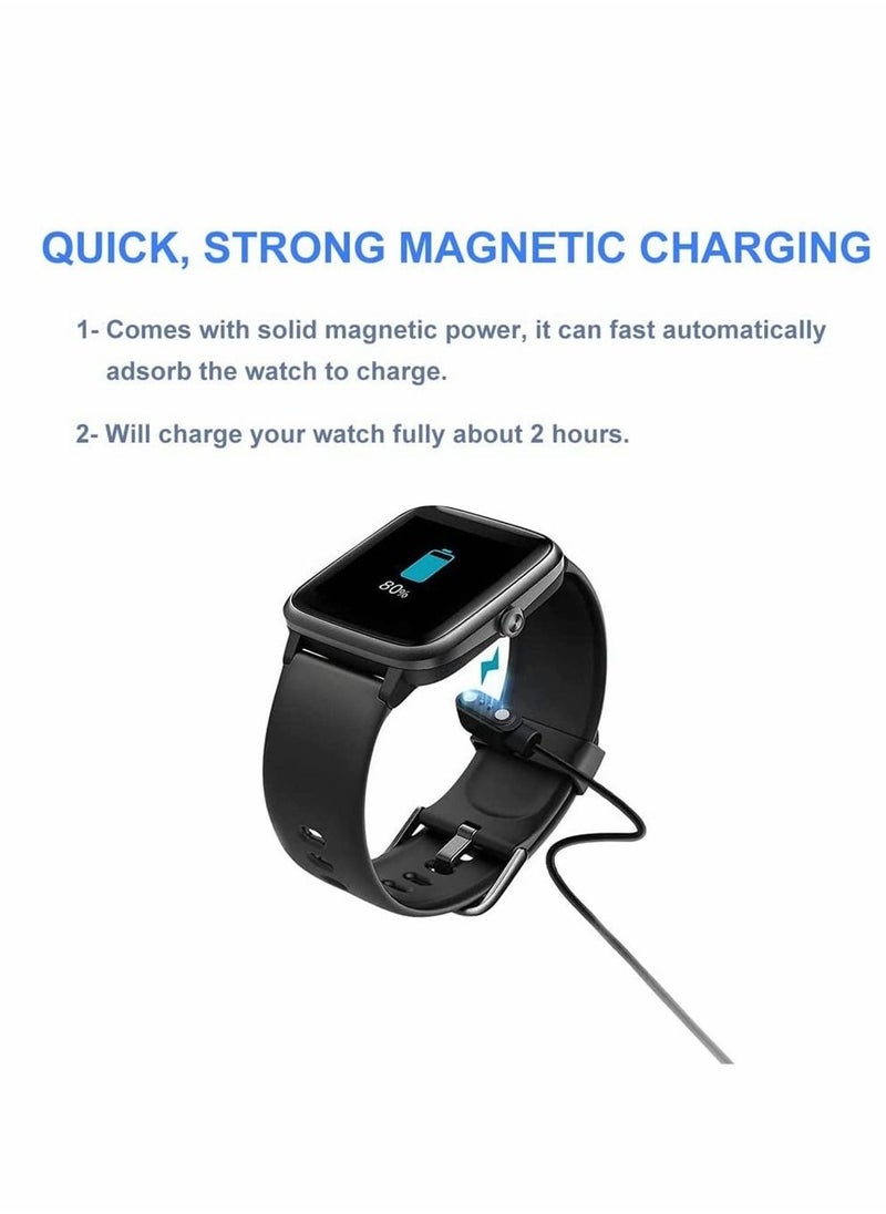 Captaintech Smart Watch Charger, 2 pin Magnetic Smart Watch Charging Cable, Compatible for YAMAY VeryFitPro SW023 ID205L SW021 ID205U ID205S SW025 Uwatch 3S 3 2 2S  - Image 2
