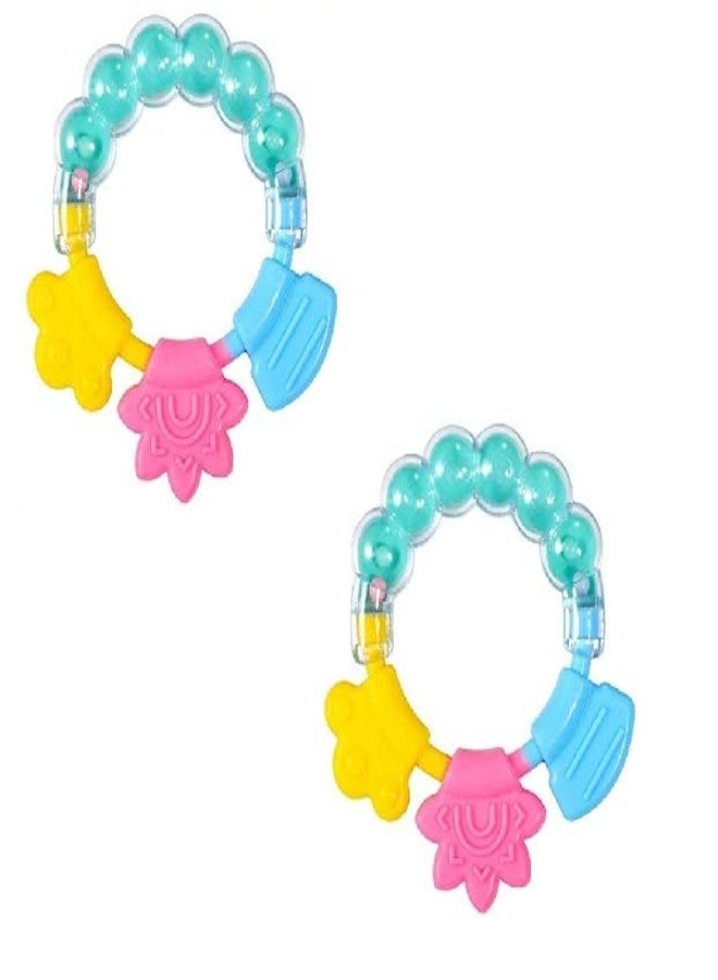 تايني ديل عرض مميز: عضاضة أسنان للأطفال الرضع والصغار، على شكل جرس دائري، مصنوعة من السيليكون، للعناية بأسنانهم، فرشاة أسنان، حلقة تسنين للأطفال الصغار - خالية من مادة BPA، مصنوعة من السيليكون (عبوة من قطعتين - ألوان متوفرة) - Image 1