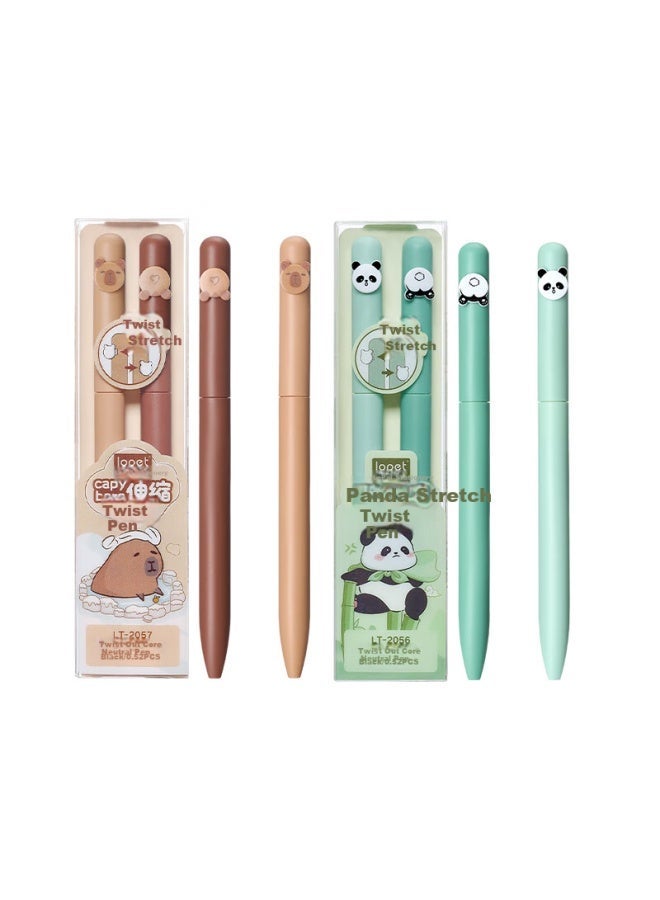 Lopet Capybara Retractable Twist Pen 0.5mm Black Gel Pen Quick-drying Water-based Pen For Students Exam Practice Lt-2057 - Image 5