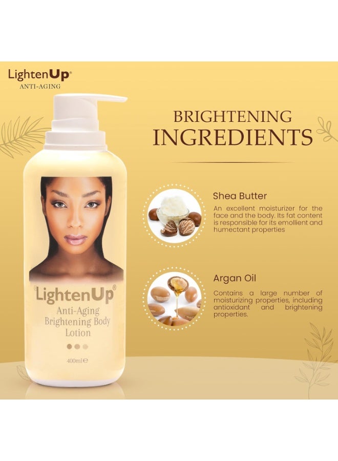 Lighten-Up LightenUp Anti-Aging Body Lotion 400ml - Brightening Body Lotion with Argan Oil and Shea Butter - Image 3