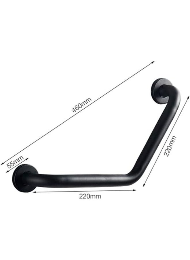 Stainless Steel L Angled Grab Bar, Anti-Slip Grab Rail Handle/Wall Mounting Towel Rail Bar/Bathroom Support Handle for Elderly Children Safe (Color : Black) - Image 3