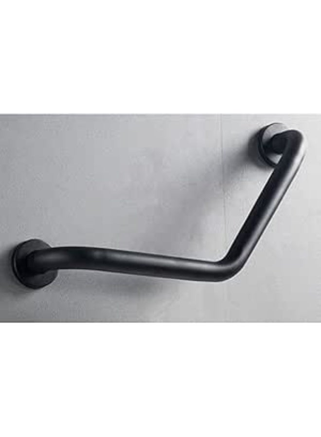 Stainless Steel L Angled Grab Bar, Anti-Slip Grab Rail Handle/Wall Mounting Towel Rail Bar/Bathroom Support Handle for Elderly Children Safe (Color : Black) - Image 1