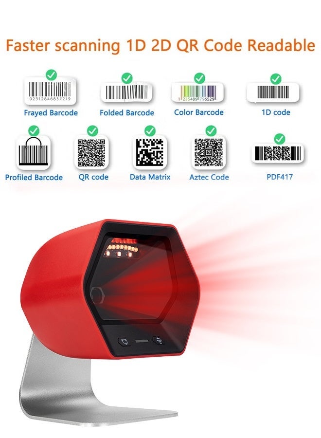 نيتم ماسح باركود آلي متعدد الاتجاهات، أحادي الأبعاد وثنائي الأبعاد، قارئ باركود QR، مستشعر صور للمستودعات والسوبر ماركت ومتاجر التجزئة والمكتبات - Image 2