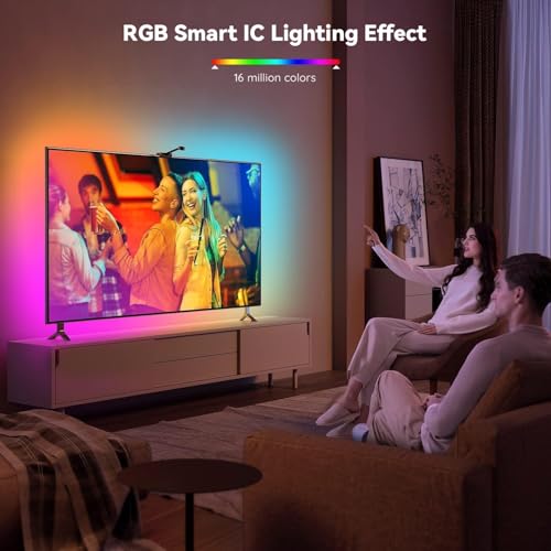 GUPUP TV LED Backlight for 55-65" TVs, BGRIC Backlight Sync to Screen & Music, 12.5ft TV Led Backlights for LED Show, Gaming Room, App Control - Image 4