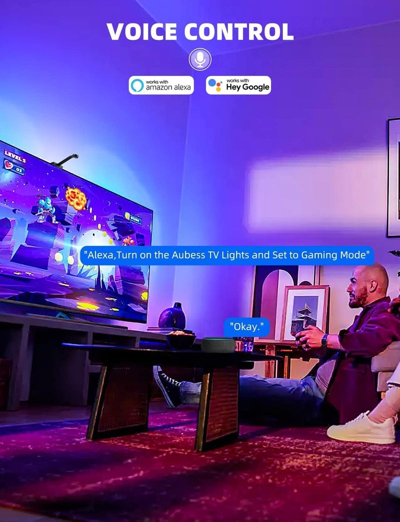 GUPUP TV LED Backlight for 55-65" TVs, BGRIC Backlight Sync to Screen & Music, 12.5ft TV Led Backlights for LED Show, Gaming Room, App Control - Image 5