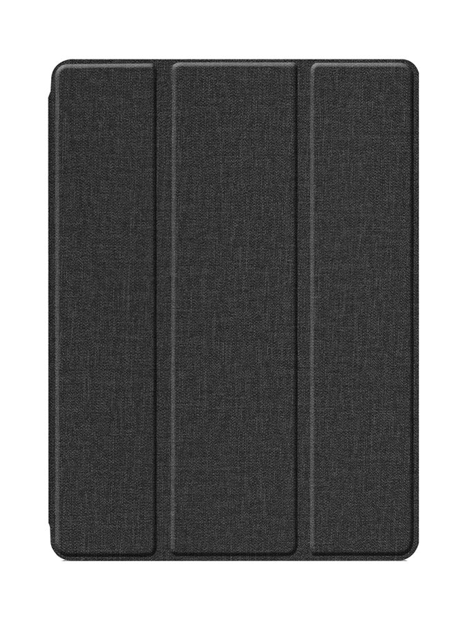 Denim Texture Horizontal Flip Leather Case with Three-folding Holder And Sleep/Wake-up Function For Apple iPad 10.2 2019/Air 3 Black - Image 1