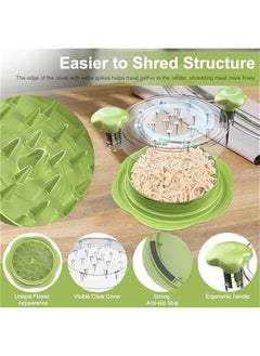 Generic Chicken Shredder Large Chicken Breast Shredder Tool Twist with Brush&Fork, Visible Meat Shredder Machine, Anti-Slip Strip, Ergonomic Handle, BPA Free, Pork Beef Chicken(Matcha)  - Image 2