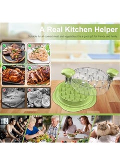 Generic Chicken Shredder Large Chicken Breast Shredder Tool Twist with Brush&Fork, Visible Meat Shredder Machine, Anti-Slip Strip, Ergonomic Handle, BPA Free, Pork Beef Chicken(Matcha)  - Image 3