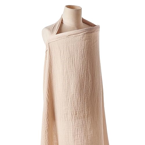 insular Muslin Nursing Cover for Breastfeeding Breathable Privacy Nursing Covers with Arch Neckline for Mom Soft Cotton Multiuse Nursing Apron Khaki - Image 3