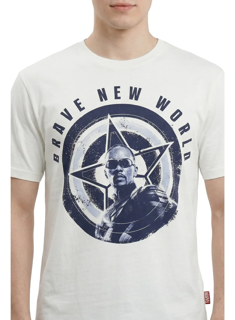 MARVEL  Men’s Captain America “Brave New World” Graphic T-Shirt – White for Men | Best Price UAE
