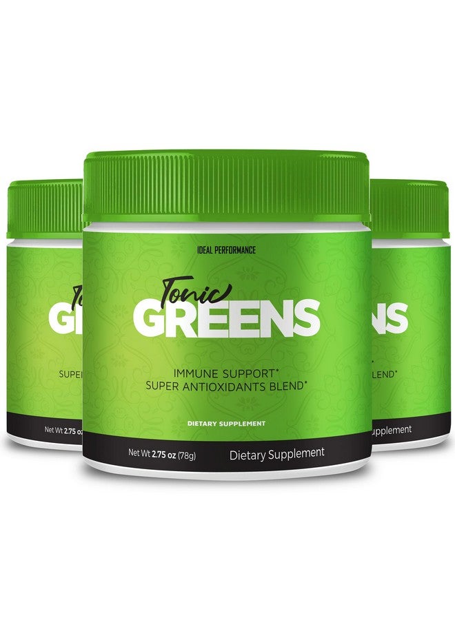 IDEAL PERFORMANCE Tonic Greens Powder Vitamin Supplement Advanced Formula - Natural Green Blend Energy Supplement - Maximum Strength, TonicGreens BCAA, Tonic Greens All Natural Formula Powder Support Reviews (3 Pack) - Image 1
