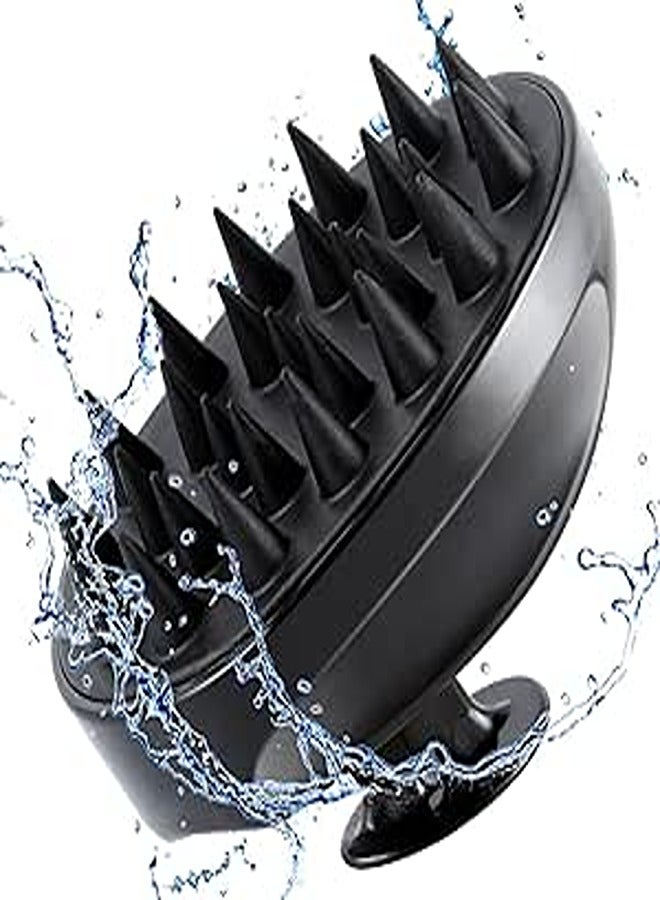 Sosoon Shampoo Brush Hair Scalp Scrubber Head Massager for Stress Relax Hair Growth, Shower Hair Brush for Women Men Kids, Black - Image 1