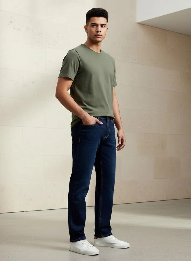 سبلاش فيڤ Men Straight Fit Mid-Rise Jeans