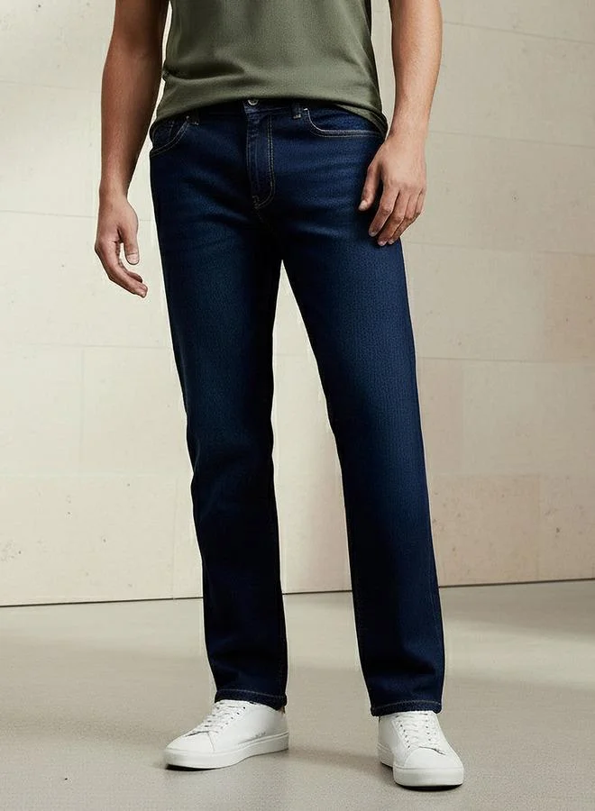 Men Straight Fit Mid Rise Jeans