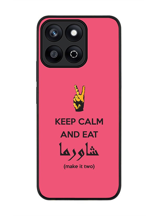 Stylizedd For Honor X7c 4G Case,Slim fit Camera Protection, Shockproof Thin Phone cover  - Keep Calm And Eat Shawarma (Pink) - Image 1