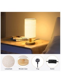 NNEWVANTE Table Lamp for Bedroom - Small Beside Lamps for Night Stands Home Office - Minimalist Design Warm Light Mini Boho Lamp - Fits in Kids,Living,Nursey Room,College Dorm - Awesome Gift Choice  - Image 4