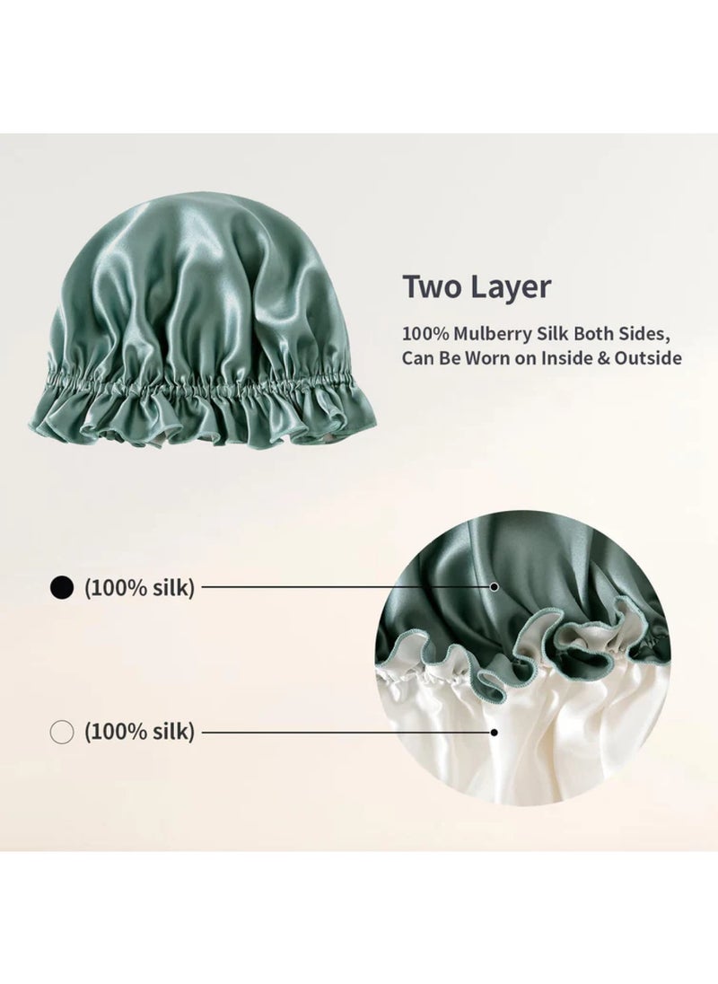 ZIMASILK 19 Momme Silk Sleep Cap With Double Colors  - Image 4